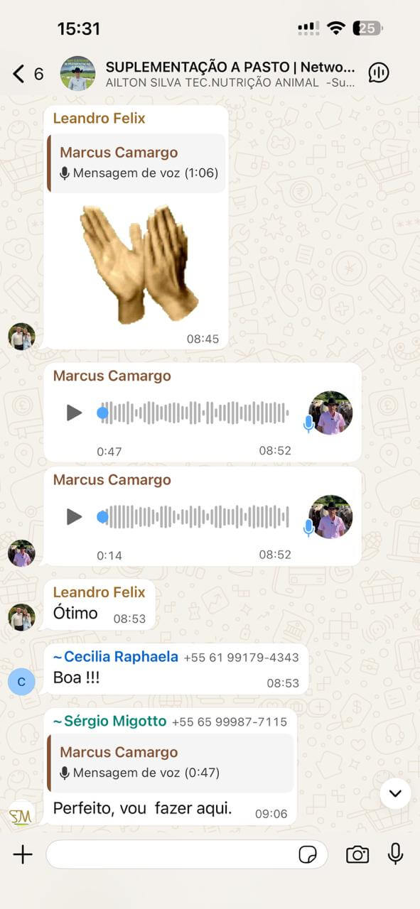 Print mostrando interação com Marcus