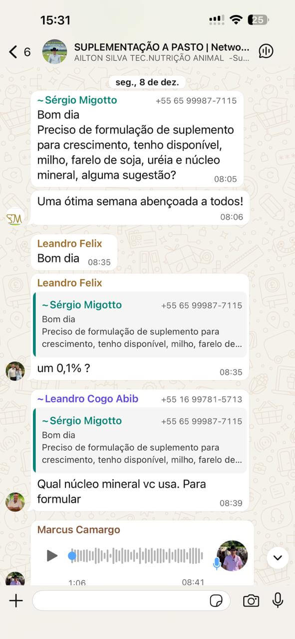 Print com depoimentos dos participantes