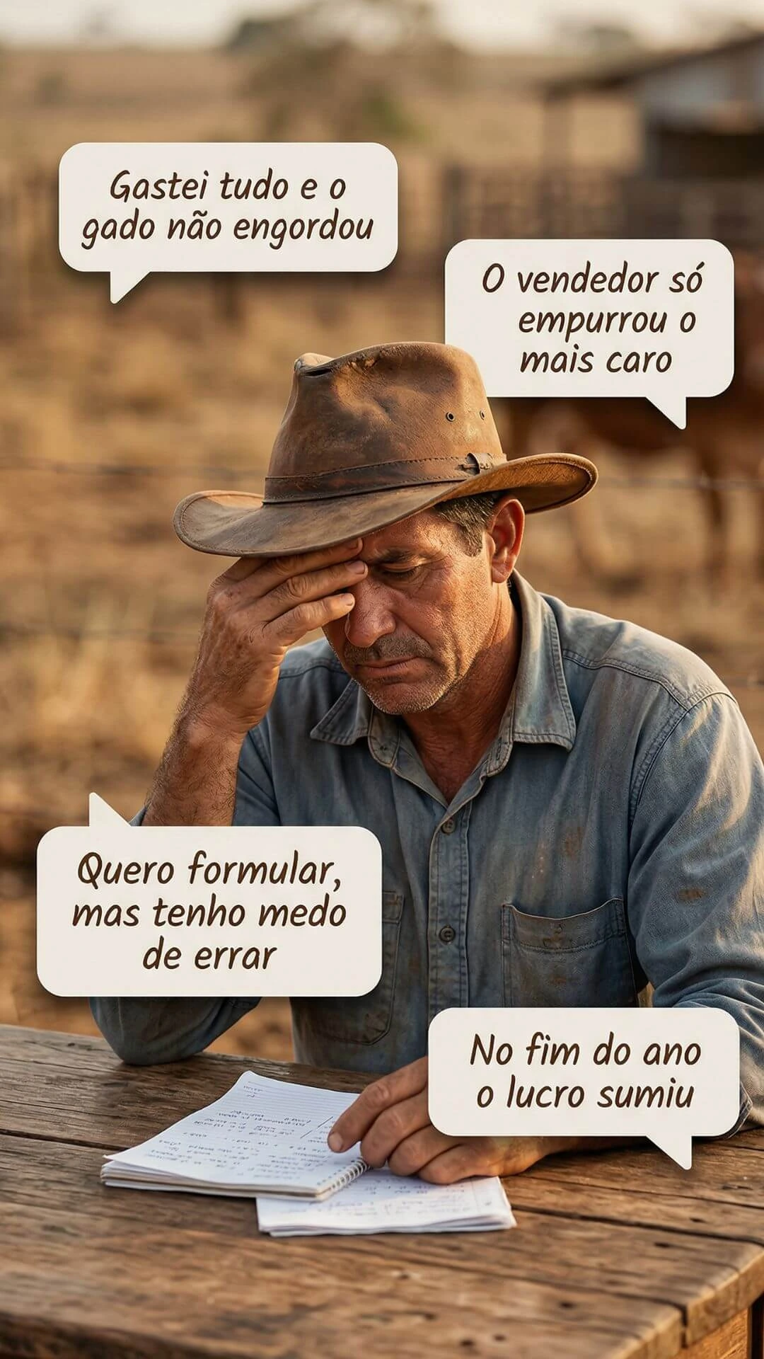 Produtor preocupado com custos da suplementação